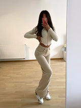 Jean oversized simple crème