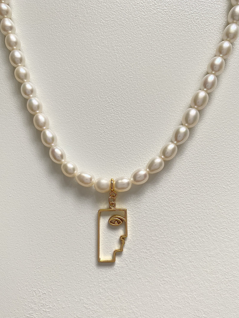 COLLIER VISAGE DE PERLES