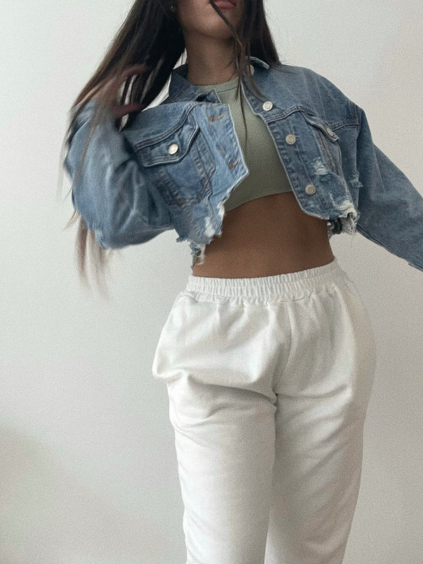 Veste en jeans destroy