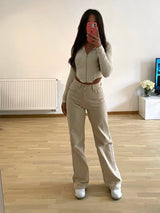 Jean oversized simple crème