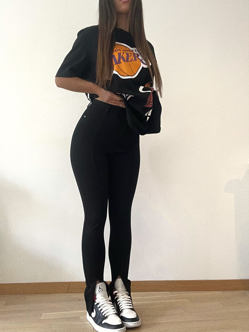 Pantalon fendu zippé