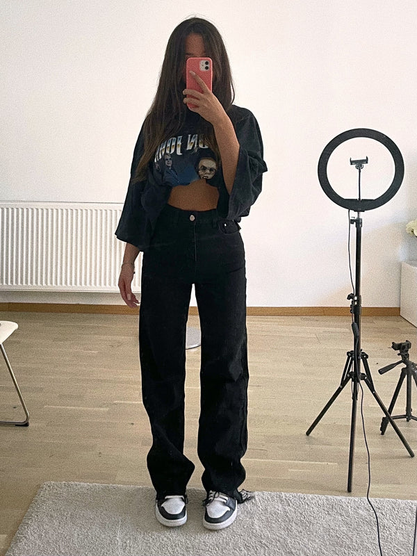 Jean oversized simple noir 4