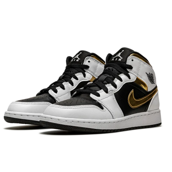 Air Jordan 1 Mid White Gold Black