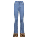 GINA LEOPARD TRIMMED JEANS