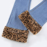 GINA LEOPARD TRIMMED JEANS