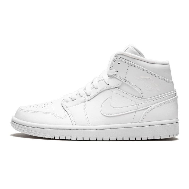 AIR JORDAN 1 MID TRIPLE WHITE