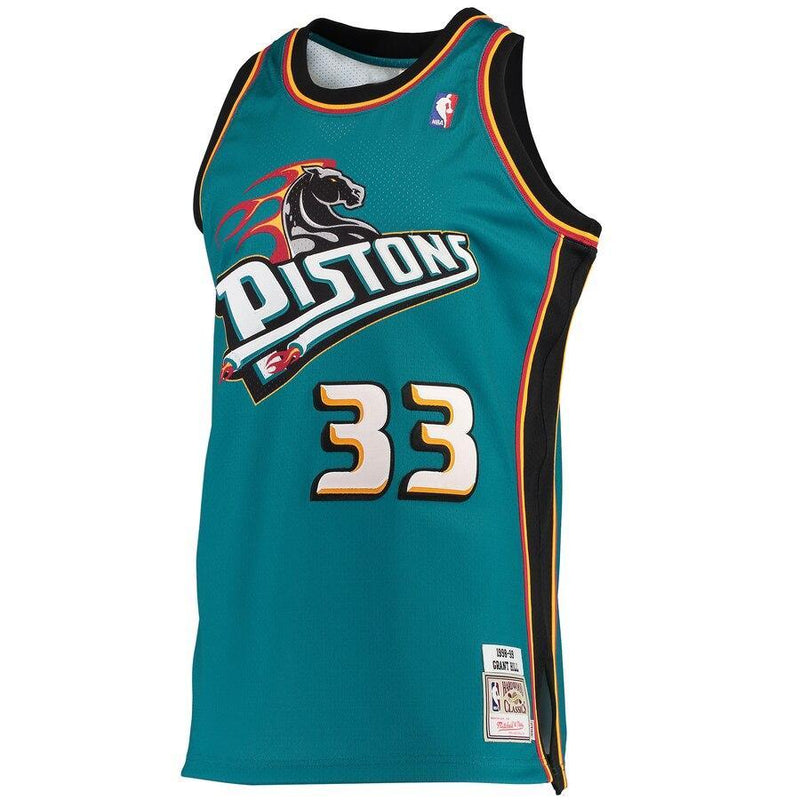 Grant Hill Detroit Pistons Road 1998/99 Hardwood Classics Jersey - Teal