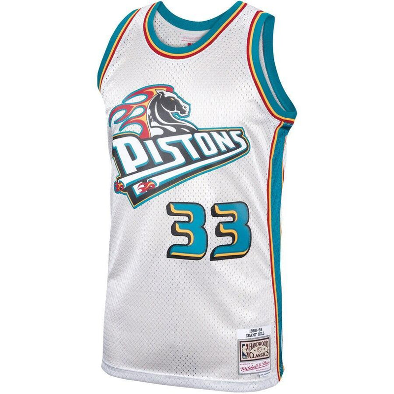 Grant Hill Detroit Pistons Hardwood Classics Platinum Swingman Jersey